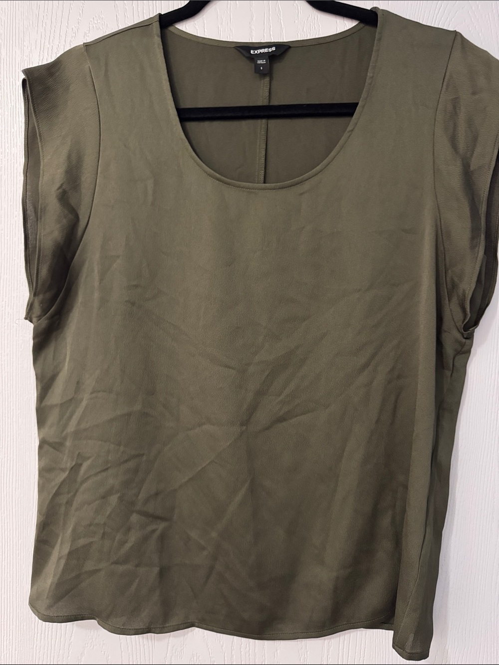 Express Olive Scoop Neck Women's Top